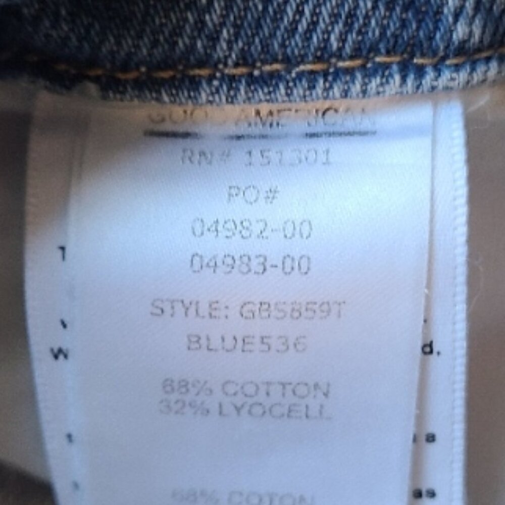 GOOD AMERICAN GOOD BOY SPLIT HEM RIPPED JEANS HIGH RISE STRAIGHT LEG sz 12/31 - Picture 8 of 8